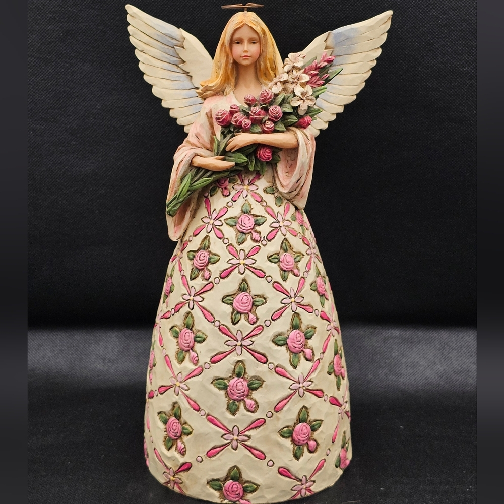 Jim Shore C4015243 With Prayer All Things Are Possible - Breast Cancer Angel